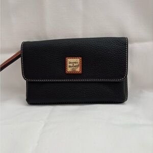 Dooney & Bourke Black Pebbled Leather Wristlet